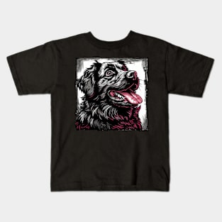 Retro Art Newfoundland dog Dog Lover Kids T-Shirt